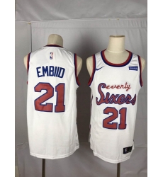 76ers 21 Joel Embiid White Nike Throwback Swingman Jersey 76ers 21 Joel Embiid White Nike Throwback Swingman Jersey