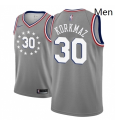 Men NBA 2018 19 Philadelphia 76ers 30 Furkan Korkmaz City Edition Gray Jersey Men NBA 2018 19 Philadelphia 76ers 30 Furkan Korkmaz City Edition Gray Jersey