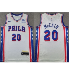 Men Philadelphia 76ers 20 Jared McCain White Association Edition Stitched Jersey Men Philadelphia 76ers 20 Jared McCain White Association Edition Stitched Jersey