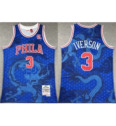 Men Philadelphia 76ers 3 Allen Iverson Royal Throwback Stitched Basketball Jersey Men Philadelphia 76ers 3 Allen Iverson Royal Throwback Stitched Basketball Jersey