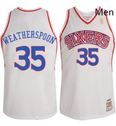 Mens Adidas Philadelphia 76ers 35 Clarence Weatherspoon Swingman White Throwack NBA Jersey Mens Adidas Philadelphia 76ers 35 Clarence Weatherspoon Swingman White Throwack NBA Jersey