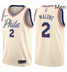 Mens Nike Philadelphia 76ers 2 Moses Malone Swingman Cream NBA Jersey City Edition Mens Nike Philadelphia 76ers 2 Moses Malone Swingman Cream NBA Jersey City Edition