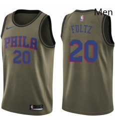 Mens Nike Philadelphia 76ers 20 Markelle Fultz Swingman Green Salute to Service NBA Jersey Mens Nike Philadelphia 76ers 20 Markelle Fultz Swingman Green Salute to Service NBA Jersey