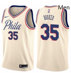 Mens Nike Philadelphia 76ers 35 Trevor Booker Swingman Cream NBA Jersey City Edition Mens Nike Philadelphia 76ers 35 Trevor Booker Swingman Cream NBA Jersey City Edition