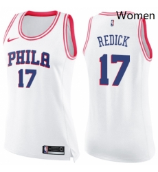 Womens Nike Philadelphia 76ers 17 JJ Redick Swingman WhitePink Fashion NBA Jersey Womens Nike Philadelphia 76ers 17 JJ Redick Swingman WhitePink Fashion NBA Jersey