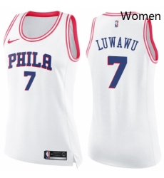 Womens Nike Philadelphia 76ers 7 Timothe Luwawu Swingman WhitePink Fashion NBA Jersey Womens Nike Philadelphia 76ers 7 Timothe Luwawu Swingman WhitePink Fashion NBA Jersey
