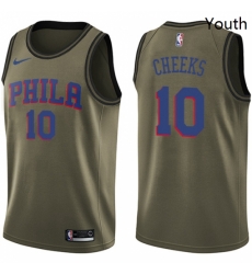 Youth Nike Philadelphia 76ers 10 Maurice Cheeks Swingman Green Salute to Service NBA Jersey Youth Nike Philadelphia 76ers 10 Maurice Cheeks Swingman Green Salute to Service NBA Jersey