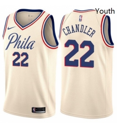Youth Nike Philadelphia 76ers 22 Wilson Chandler Swingman Cream NBA Jersey City Edition Youth Nike Philadelphia 76ers 22 Wilson Chandler Swingman Cream NBA Jersey City Edition