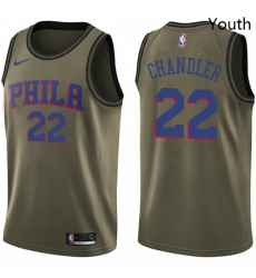 Youth Nike Philadelphia 76ers 22 Wilson Chandler Swingman Green Salute to Service NBA Jersey Youth Nike Philadelphia 76ers 22 Wilson Chandler Swingman Green Salute to Service NBA Jersey