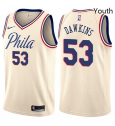 Youth Nike Philadelphia 76ers 53 Darryl Dawkins Swingman Cream NBA Jersey City Edition Youth Nike Philadelphia 76ers 53 Darryl Dawkins Swingman Cream NBA Jersey City Edition