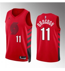 Men Portland Trail Blazers 11 Malcolm Brogdon Red Statement Edition Stitched Basketball Jersey Men Portland Trail Blazers 11 Malcolm Brogdon Red Statement Edition Stitched Basketball Jersey