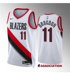 Men Portland Trail Blazers 11 Malcolm Brogdon White Association Edition Stitched Basketball Jersey Men Portland Trail Blazers 11 Malcolm Brogdon White Association Edition Stitched Basketball Jersey