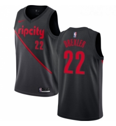 Mens Nike Portland Trail Blazers 22 Clyde Drexler Swingman Black NBA Jersey 2018 19 City Edition Mens Nike Portland Trail Blazers 22 Clyde Drexler Swingman Black NBA Jersey 2018 19 City Edition