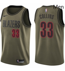 Mens Nike Portland Trail Blazers 33 Zach Collins Swingman Green Salute to Service NBA Jersey Mens Nike Portland Trail Blazers 33 Zach Collins Swingman Green Salute to Service NBA Jersey