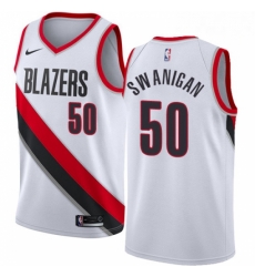 Mens Nike Portland Trail Blazers 50 Caleb Swanigan Swingman White Home NBA Jersey Association Edition Mens Nike Portland Trail Blazers 50 Caleb Swanigan Swingman White Home NBA Jersey Association Edition