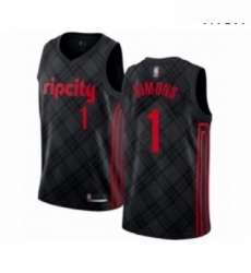 Mens Portland Trail Blazers 1 Anfernee Simons Authentic Black Basketball Jersey City Edition Mens Portland Trail Blazers 1 Anfernee Simons Authentic Black Basketball Jersey City Edition