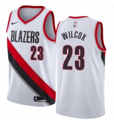 Womens Nike Portland Trail Blazers 23 CJ Wilcox Authentic White Home NBA Jersey Association Edition Womens Nike Portland Trail Blazers 23 CJ Wilcox Authentic White Home NBA Jersey Association Edition