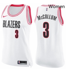 Womens Nike Portland Trail Blazers 3 CJ McCollum Swingman WhitePink Fashion NBA Jersey Womens Nike Portland Trail Blazers 3 CJ McCollum Swingman WhitePink Fashion NBA Jersey