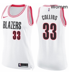 Womens Nike Portland Trail Blazers 33 Zach Collins Swingman WhitePink Fashion NBA Jersey Womens Nike Portland Trail Blazers 33 Zach Collins Swingman WhitePink Fashion NBA Jersey