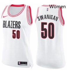 Womens Nike Portland Trail Blazers 50 Caleb Swanigan Swingman WhitePink Fashion NBA Jersey Womens Nike Portland Trail Blazers 50 Caleb Swanigan Swingman WhitePink Fashion NBA Jersey
