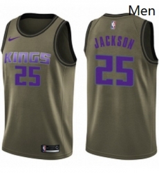 Mens Nike Sacramento Kings 25 Justin Jackson Swingman Green Salute to Service NBA Jersey Mens Nike Sacramento Kings 25 Justin Jackson Swingman Green Salute to Service NBA Jersey