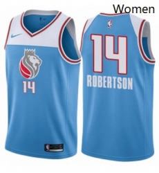 Womens Nike Sacramento Kings 14 Oscar Robertson Swingman Blue NBA Jersey City Edition Womens Nike Sacramento Kings 14 Oscar Robertson Swingman Blue NBA Jersey City Edition