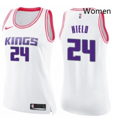 Womens Nike Sacramento Kings 24 Buddy Hield Swingman WhitePink Fashion NBA Jersey Womens Nike Sacramento Kings 24 Buddy Hield Swingman WhitePink Fashion NBA Jersey
