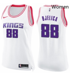 Womens Nike Sacramento Kings 88 Nemanja Bjelica Swingman White Pink Fashion NBA Jersey Womens Nike Sacramento Kings 88 Nemanja Bjelica Swingman White Pink Fashion NBA Jersey
