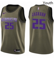 Youth Nike Sacramento Kings 25 Justin Jackson Swingman Green Salute to Service NBA Jersey Youth Nike Sacramento Kings 25 Justin Jackson Swingman Green Salute to Service NBA Jersey