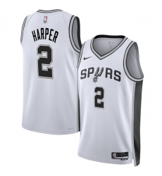 Men San Antonio Spurs 2 Dylan Harper White 2025 Draft Association Edition Stitched Basketball Jersey Men San Antonio Spurs 2 Dylan Harper White 2025 Draft Association Edition Stitched Basketball Jersey