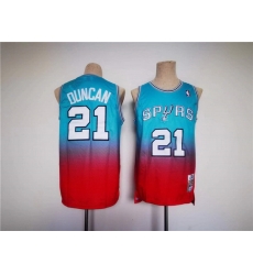 Men San Antonio Spurs 21 Tim Duncan Blue Red Stitched Basketball Jersey Men San Antonio Spurs 21 Tim Duncan Blue Red Stitched Basketball Jersey