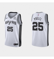 Men San Antonio Spurs 25 Jakob Poeltl Association Edition White Stitched Jersey Men San Antonio Spurs 25 Jakob Poeltl Association Edition White Stitched Jersey