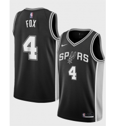 Men San Antonio Spurs 4 De 27Aaron Fox Black 2024 25 Icon Edition Stitched Basketball Jersey