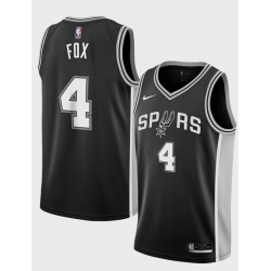 Men San Antonio Spurs 4 De 27Aaron Fox Black 2024 25 Icon Edition Stitched Basketball Jersey