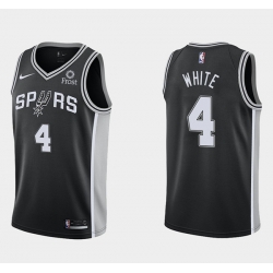Men San Antonio Spurs 4 Derrick White Icon Edition Black Icon Edition Stitched Jersey