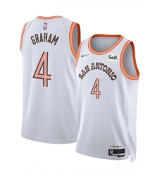 Men San Antonio Spurs 4 Devonte 27 Graham White 2023 24 City Edition Stitched Basketball Jersey Men San Antonio Spurs 4 Devonte 27 Graham White 2023 24 City Edition Stitched Basketball Jersey
