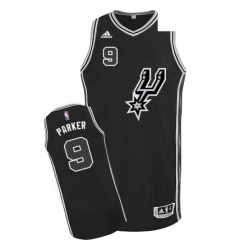 Mens Adidas San Antonio Spurs 9 Tony Parker Swingman Black New Road NBA Jersey Mens Adidas San Antonio Spurs 9 Tony Parker Swingman Black New Road NBA Jersey