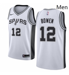 Mens Nike San Antonio Spurs 12 Bruce Bowen Authentic White Home NBA Jersey Association Edition Mens Nike San Antonio Spurs 12 Bruce Bowen Authentic White Home NBA Jersey Association Edition