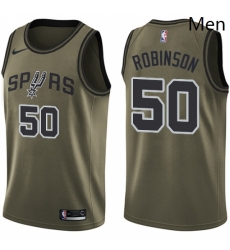 Mens Nike San Antonio Spurs 50 David Robinson Swingman Green Salute to Service NBA Jersey Mens Nike San Antonio Spurs 50 David Robinson Swingman Green Salute to Service NBA Jersey