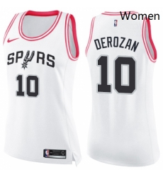 Womens Nike San Antonio Spurs 10 DeMar DeRozan Swingman White Pink Fashion NBA Jersey Womens Nike San Antonio Spurs 10 DeMar DeRozan Swingman White Pink Fashion NBA Jersey