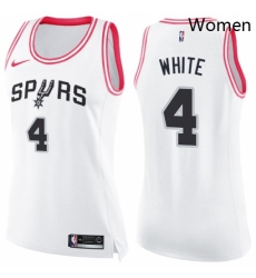 Womens Nike San Antonio Spurs 4 Derrick White Swingman WhitePink Fashion NBA Jersey Womens Nike San Antonio Spurs 4 Derrick White Swingman WhitePink Fashion NBA Jersey