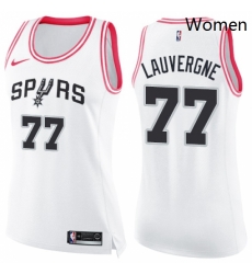 Womens Nike San Antonio Spurs 77 Joffrey Lauvergne Swingman WhitePink Fashion NBA Jersey Womens Nike San Antonio Spurs 77 Joffrey Lauvergne Swingman WhitePink Fashion NBA Jersey