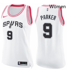 Womens Nike San Antonio Spurs 9 Tony Parker Swingman WhitePink Fashion NBA Jersey Womens Nike San Antonio Spurs 9 Tony Parker Swingman WhitePink Fashion NBA Jersey