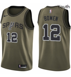Youth Nike San Antonio Spurs 12 Bruce Bowen Swingman Green Salute to Service NBA Jersey Youth Nike San Antonio Spurs 12 Bruce Bowen Swingman Green Salute to Service NBA Jersey