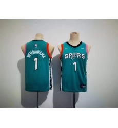 Youth San Antonio Spurs 1 Victor Wembanyama Teal City Edition Stitched Jersey Youth San Antonio Spurs 1 Victor Wembanyama Teal City Edition Stitched Jersey