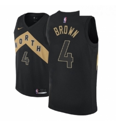 Men NBA 2018 19 Toronto Raptors 4 Lorenzo Brown City Edition Black Jersey Men NBA 2018 19 Toronto Raptors 4 Lorenzo Brown City Edition Black Jersey