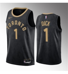 Men Toronto Raptors 1 Gradey Dick Black 2023 Draft City Edition Stitched Basketball Jersey Men Toronto Raptors 1 Gradey Dick Black 2023 Draft City Edition Stitched Basketball Jersey