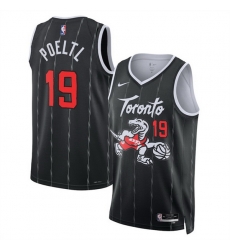 Men Toronto Raptors 19 Jakob Poeltl Black 2025 26 City Edition Stitched Basketball Jersey