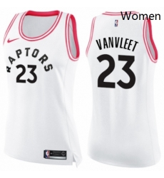 Womens Nike Toronto Raptors 23 Fred VanVleet Swingman WhitePink Fashion NBA Jersey Womens Nike Toronto Raptors 23 Fred VanVleet Swingman WhitePink Fashion NBA Jersey