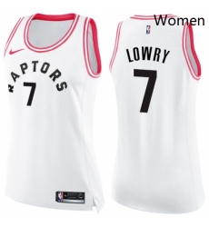 Womens Nike Toronto Raptors 7 Kyle Lowry Swingman WhitePink Fashion NBA Jersey Womens Nike Toronto Raptors 7 Kyle Lowry Swingman WhitePink Fashion NBA Jersey